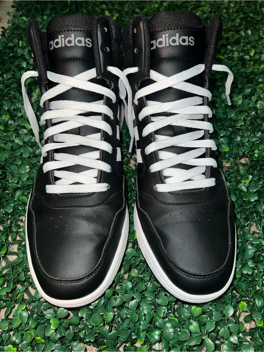 adidas hoops 3.0 Black and White High-Top Sneakers